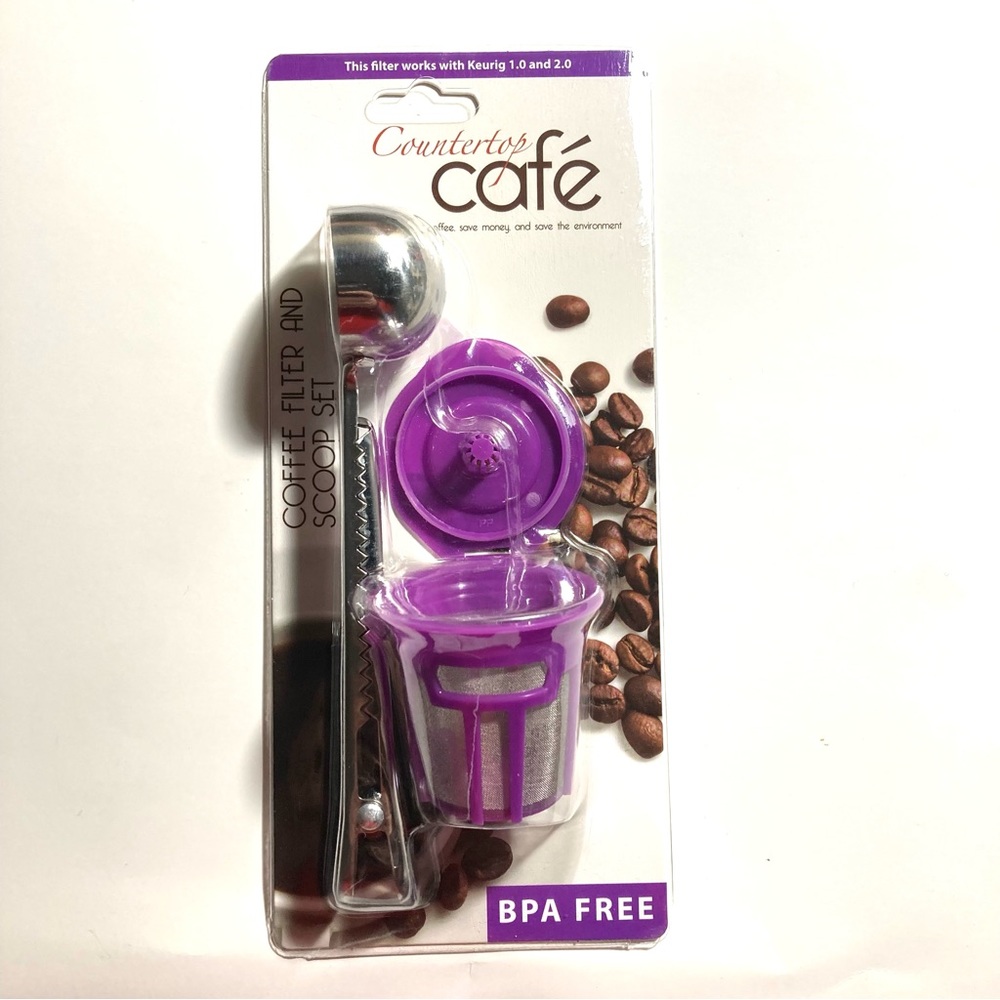 NEW Countertop Café Coffee Filter And Scoop Set
